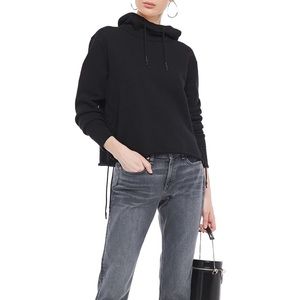 Rag & Bone Amelia lace up French cotton hoodie